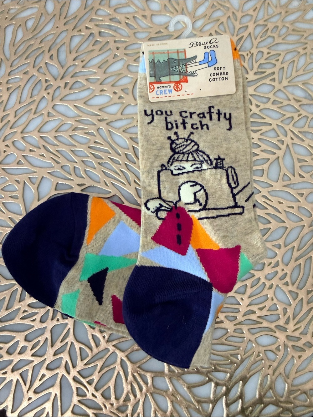 💫4/$25 • Blue Q “You Crafty B**tch” Crew Socks
